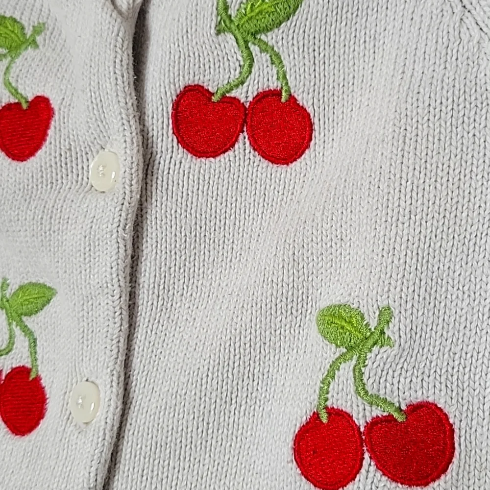 Gymboree CHERRY CUTE Embroidered Cardigan Sweater Sz 3T